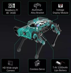 Робот-квадрупед ROS, собака-робот PuppyPi bionic с 4 ногами, интеллектуальное программирование, ии, визуальное распознавание, Raspberry Pi 4B/4G - Product Image 6