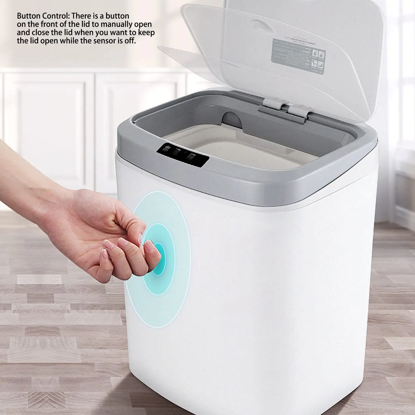 Poubelle 16l entièrement automatique ménage sans contact électrique capteur intelligent poubelle cuisine salon
