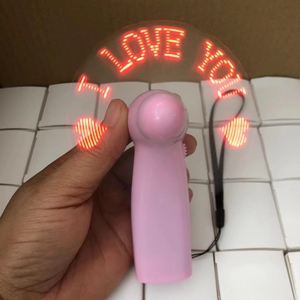 Mini ventilador de luz Led promocional de publicidad práctica programable Mini ventilador de refrigeración manual de pantalla personalizado portátil con mensaje Led