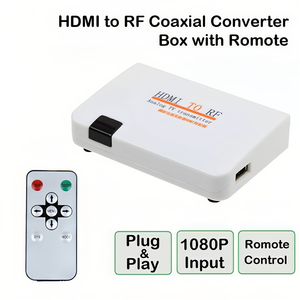 Modulador HDMI a RF Adaptador convertidor coaxial HDMI a RF Señal digital a señal analógica RF Caja transmisora de TV Control remoto - Product Image 2