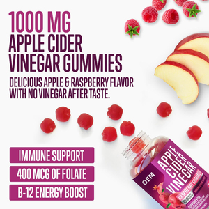 Private Label Slimming Fat Burning Weight Loss Apple Cider Vinegar Gummies with the Mother with Green and Red - Product Image 3