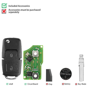 5PCS XHORSE XKB508EN B5 Style 2 Buttons Wire Universal Remote <strong>Key</strong> for VVDI Mini <strong>Key</strong> Tool / Max Pro / VVDI2(English Version) - Product Image 2