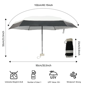 Custom Logo Mini Portable Five-Fold Compact UV Protection Umbrella Adult Pocket Folding Sun and <strong>Rain</strong> <strong>Cover</strong> with Capsule Case - Product Image 3