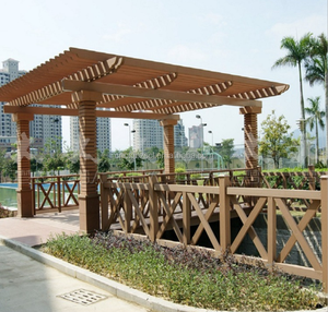 WPC PVC木製橋風景テラス景勝地中庭防虫不滅パティオ馬フェンス庭用 - Product Image 3