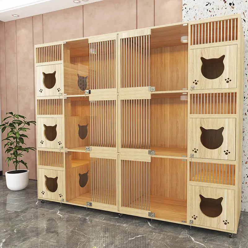Vendita calda 2022 personalizzato multistrato di lusso in legno massello Pet House Cat Villa in legno Indoor Cat House