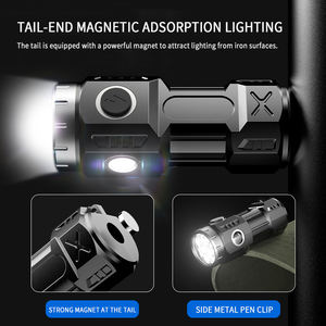 Đèn pin mini cầm tay siêu sáng, sạc USB, chất liệu ABS, dùng trong công nghiệp, di động, có nam châm, thích hợp cho ngoài trời, đi bộ đường dài, cắm trại, gia đình - Product Image 2