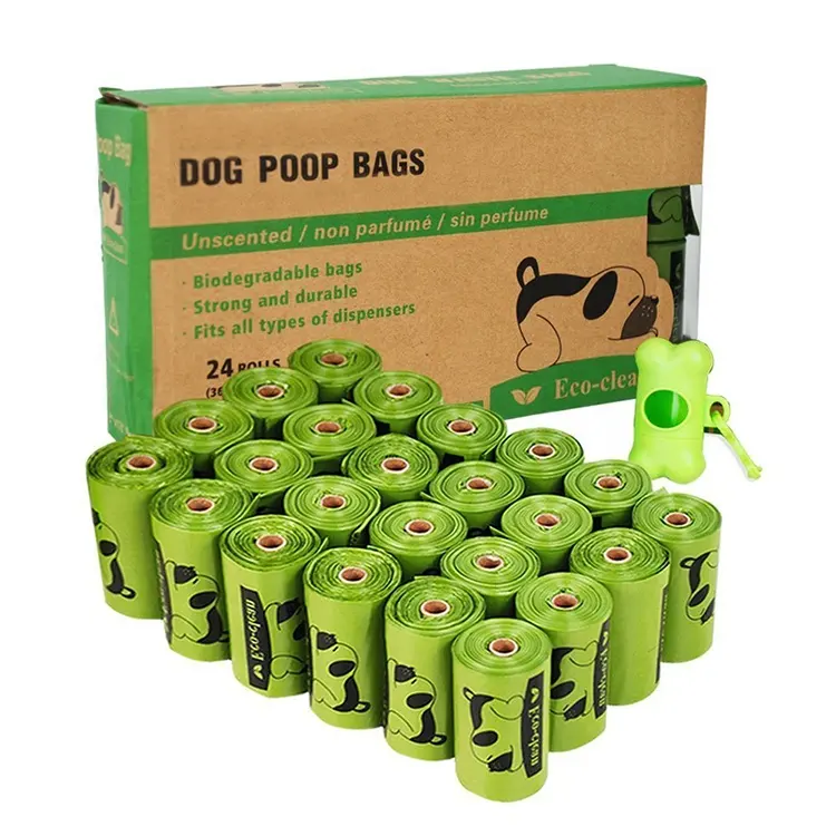 Sıcak satış çevre dostu özel yüksek kaliteli logo baskılı biyobozunur atık torbaları toptan pet aksesuar köpek kaka poşetleri