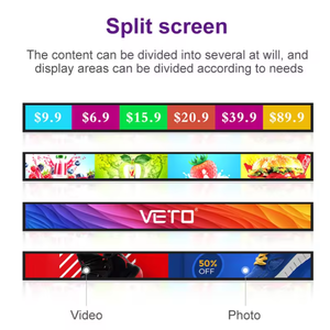 Pantalla de barra estirada ultraancha de 28,1 pulgadas u otro tamaño, señalización Digital Lcd, pantalla de publicidad de red Android para estantes - Product Image 4