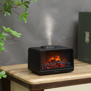 Latest New Design Flame Fireplace Aroma <strong>Diffuser</strong> Air <strong>Humidifier</strong> Essential Oil 300ml Warm Breathing Light <strong>With</strong> <strong>Timer</strong> 2H/4H - Product Image 4