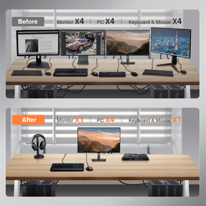 TESmart ESKTOP-Conmutador KVM HDMI, 4x1 HDCP2.2, monitor compartido con salida de audio USB 2,0 L/R, conmutador KVM 4x1, 4 unidades - Product Image 5