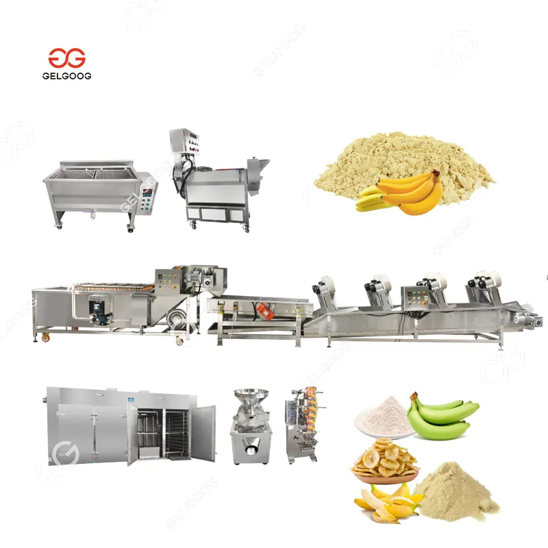 Gelgoog Équipement de fabrication de poudre de banane verte entièrement automatique pour l'épluchage à sec et la farine en Inde