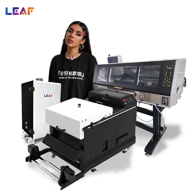 Máquina de impresión de camisetas LEAF Digital A1 de 60cm, impresora DTF de 24 pulgadas con cabezal de impresión 2/4 i3200 para Impresión textil de camisetas