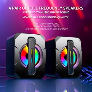 USB con cable RGB para computadora de escritorio, altavoz para computadora portátil, altavoz para el hogar, Mini Subwoofer, altavoz pequeño de escritorio