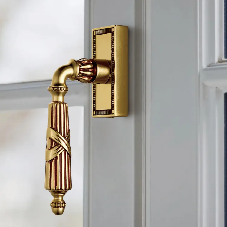 AKADA swing wooden window brass handles door window accessories lever handle