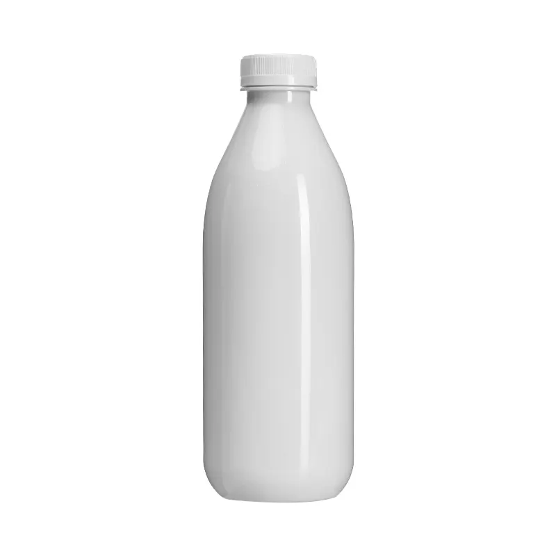 850Ml Rỗng Màu Trắng PET Thực Phẩm Lớp Nhựa Sữa Đậu Nành Chai Sữa Với Cap