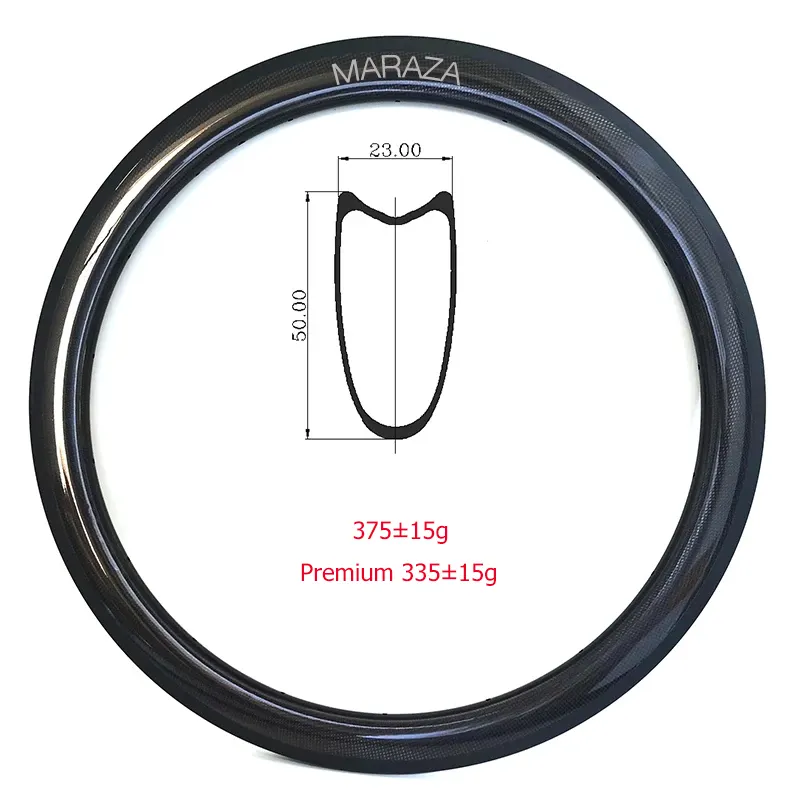 Llantas de fibra de carbono para bicicleta de carretera, llanta Tubular de 50mm y 23mm de ancho, disco de freno en V, cubiertas circulares personalizadas, 3K, 700C