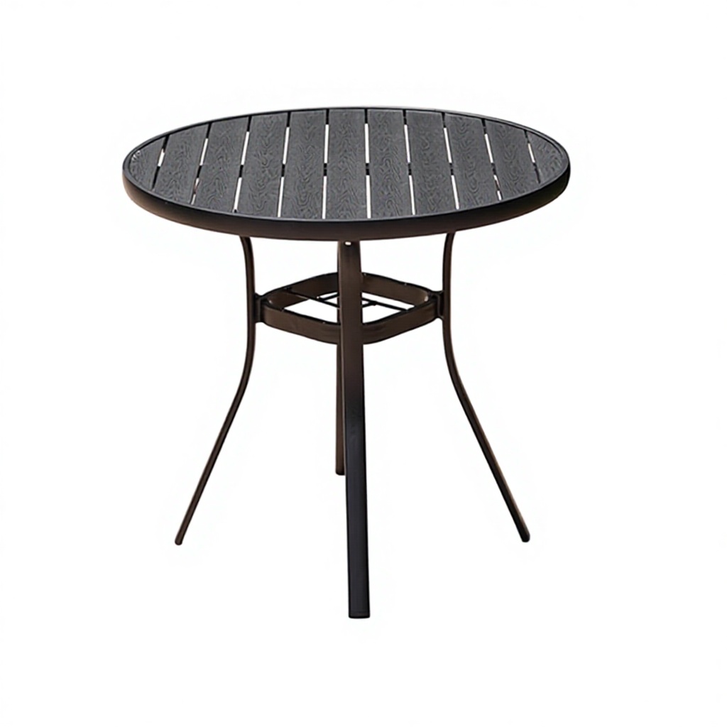 Table ronde 80 rayures-noir