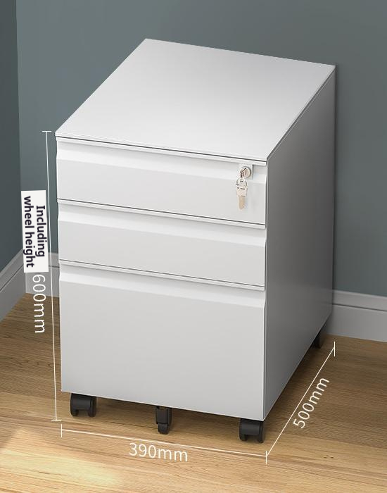 Goose-neck three-drawer cabinet