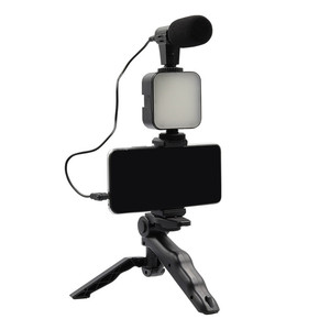 AY-49 Smartphone LED Fill Light Tripod Microphone <strong>Kit</strong> for Video Live Vlog YouTube <strong>Filmmaker</strong> Recording Handle Stabilizer Bracket - Product Image 2