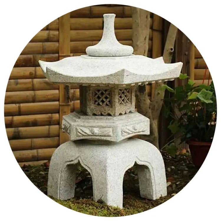 Venda por atacado jardim ao ar livre paisagem pedra de esculpir pedra japonês pagode ximi lanterna