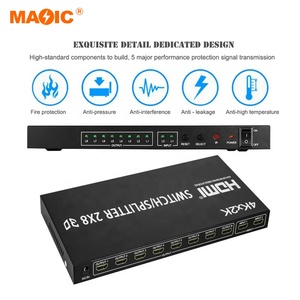 2,0 Hdmi Switch Splitter 2x8 Video Converter 2 Entrada 8 Salida Hdmi Switcher 4K 60Hz Hdmi Switch