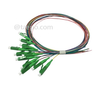 Precio de fábrica monomodo 12 colores LC APC fibra óptica Fanout Pigtail Bunchy para telecomunicaciones redes de comunicación de datos - Product Image 1
