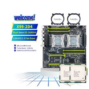 Pandl ชุดคิทเมนบอร์ดคอมพิวเตอร์ตั้งโต๊ะแบบใหม่ E5 Xeon แบบคู่2680 V4คอมโบ2680v4เมนบอร์ด X99ซีพียูคู่ - Product Image 1