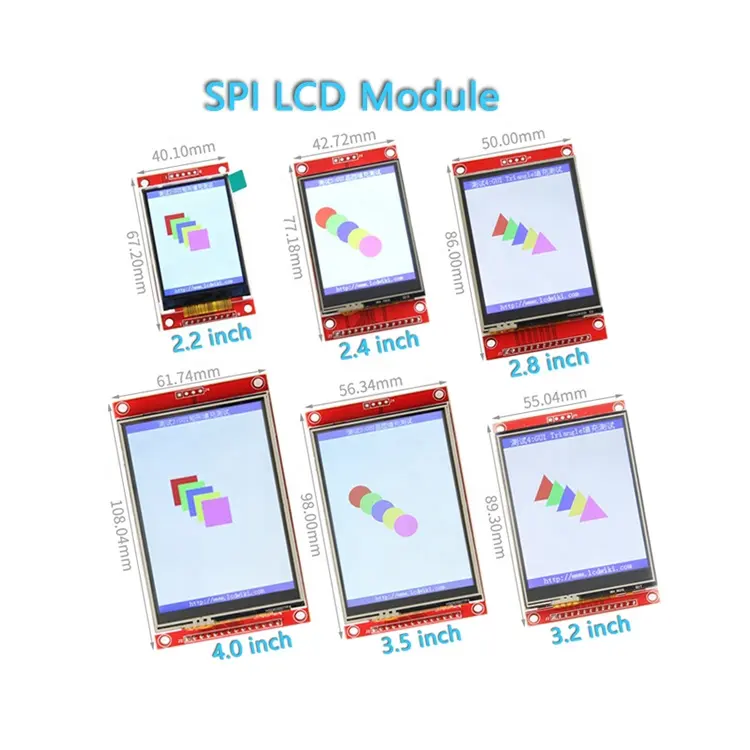 ILI9341 ILI9488 ST7796S 1.8 2.2 2.4 2.8 3.2 3.5 4.0 인치 TFT SPI 인터페이스 LCD 터치 스크린 모듈 아두이노 용 SPI LCD 디스플레이