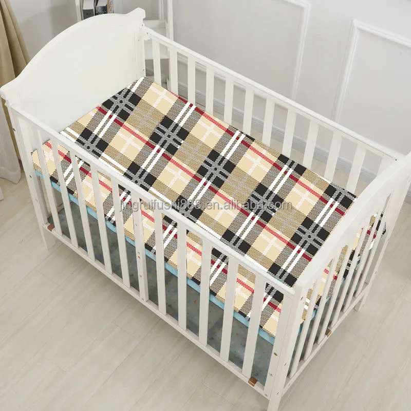 Jingrui – draps de lit pour enfants à rayures et à carreaux, draps de literie pour bébés