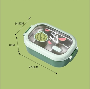 Bento קופסת צהריים לילדים bpa חינם 1000 נירוסטה lunchbox מצוירת פירות בנטו קופסא עבור ילדים בבית הספר