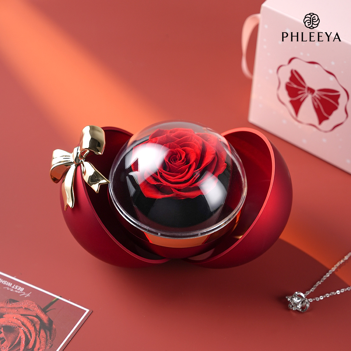 Red (with preserved flowers)