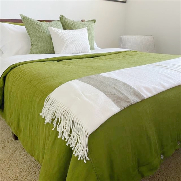 Housse de couette 100% lin verte