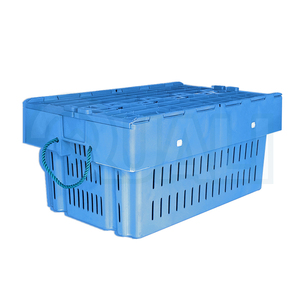 Quali Sturdy Empty <strong>Nesting</strong> Plastic Seafood Farming Crate Lobster <strong>Container</strong> Box With Attached Lid - Product Image 5