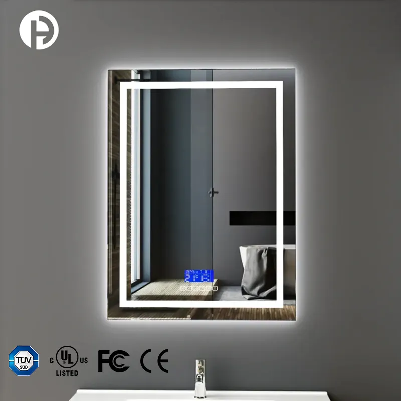 กระจก LED สำหรับห้องน้ำกระจก IP44โมเดิร์นกระจกห้องน้ำ LED สี่เหลี่ยมพ่นทราย