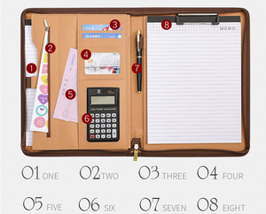 Benutzer definierte Journal Notizbuch und Stift Geschenk Briefpapier Set Smart Notebook Reiß verschluss Bargeld Brieftasche A4 Budget Binder mit Taschen rechner - Product Image 5