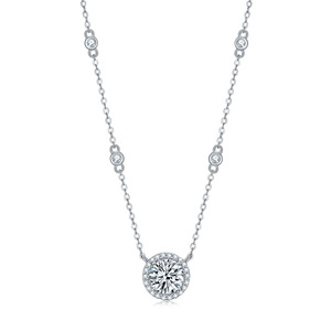 שרשרת כסף s925 moissanite נקודה תליון תליון אופנה שרשרת שרשרת אירוסין חתונה מתנה חג