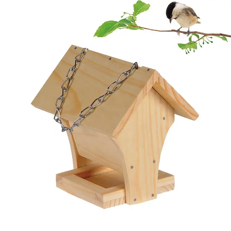 Petite maison d'oiseau de pigeons de décoration extérieure mignonne adaptée aux besoins du client, construisent et peignent une mangeoire en bois classique