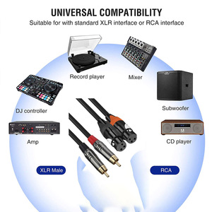 Doonjiey双炮XLR公双<span class=keywords><strong>RCA</strong></span> Y分路器接线电缆2 XLR公<span class=keywords><strong>3</strong></span>针双<span class=keywords><strong>RCA</strong></span>公插头立体声音频电缆麦克风