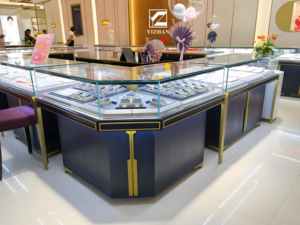 来源工厂定制Delux金属珠宝展示柜豪华商店玻璃展示柜金表发光二极管轻型木柜 - Product Image 3