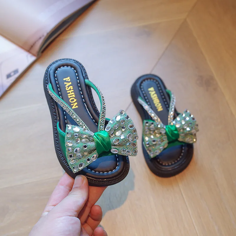Summer Shiny Children Flip-flops Slippers Rhineau Outdoor Girls Slippers Sandals