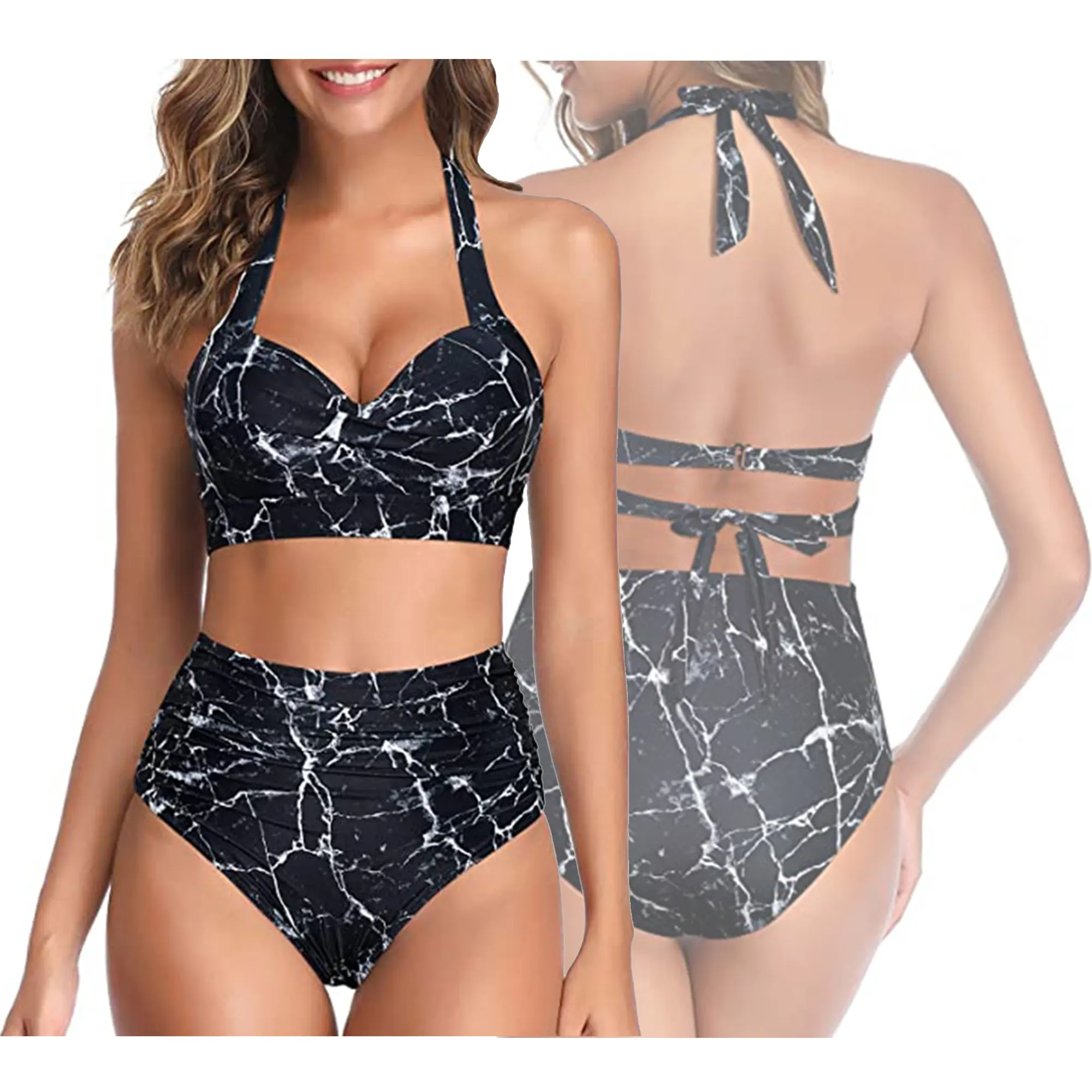 Manufacturer Personalization Print Two Pieces Bikini Set Tankini Suits Women Swimsuits Swimwear Bathing Suits Beachwear