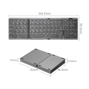 Ultra Slim Mini Wireless <strong>Keyboard</strong> for Ipad <strong>Keyboard</strong> Foldable Wireless Portable <strong>Keyboard</strong> with <strong>Numeric</strong> Keypad - Product Image 1