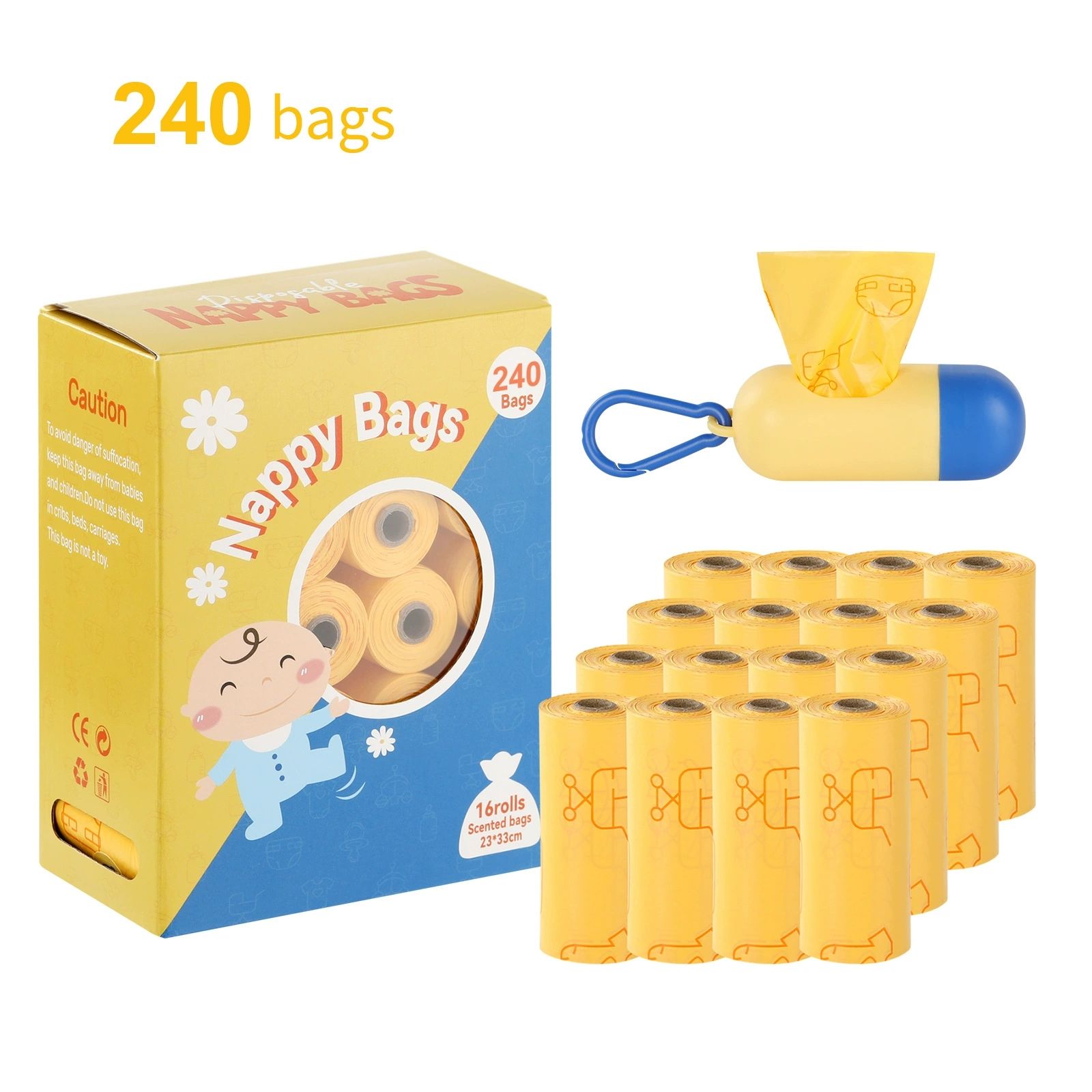 jaune crème 16 rouleaux+dispenseur