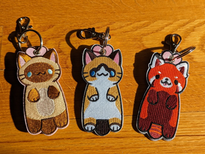 个性化刺绣猫钥匙扣定制刺绣钥匙扣 - Product Image 4