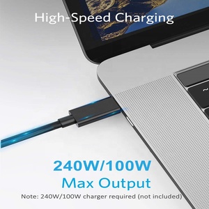 工厂支持定制USBIF认证USB4第<span class=keywords><strong>3</strong></span>代电缆40Gbps 8k视频240W 5A通用串行总线C型迅雷<span class=keywords><strong>4</strong></span>