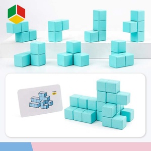 QS Toy Kid Education Toy Colored Wooden Preschool Puzzle Game <strong>Building</strong> Model <strong>Blocks</strong> Easy 3D <strong>Pattern</strong> Play Brick Tower - Product Image 3