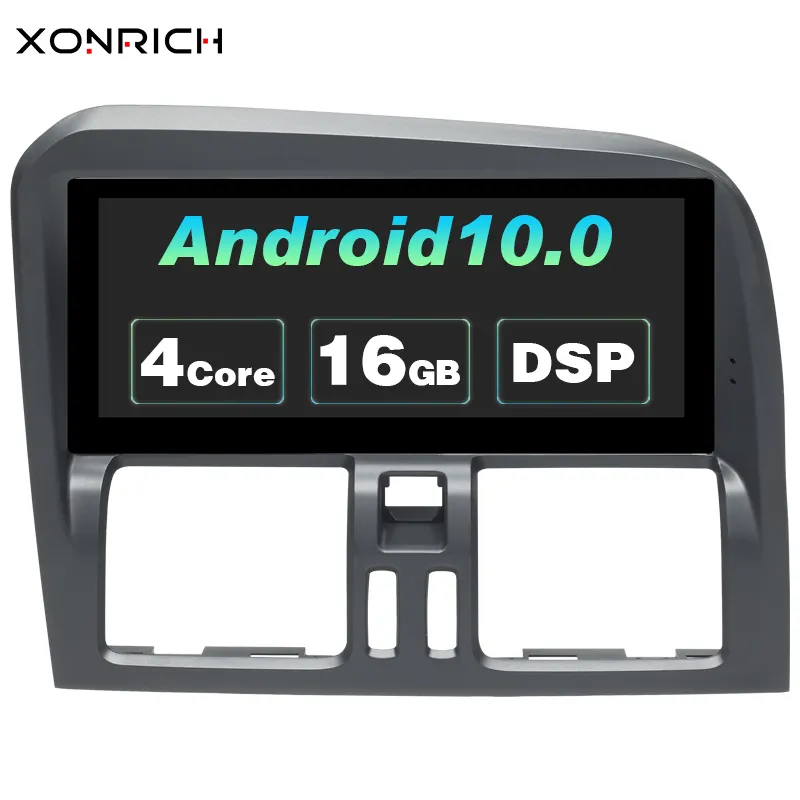 ระบบ Android 10รถยนต์ไม่มีเครื่องเล่นดีวีดีสำหรับ Volvo XC60 2009 2010พวงมาลัยซ้ายรถ GPS นำทางมัลติมีเดีย