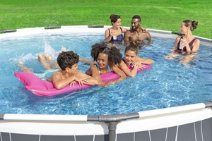 561GD 15' <strong>X</strong> 42&quot;/4.57m <strong>X</strong> 1.07m Large Round Outdoor Adult Steel <strong>Pro</strong> Family Adult Frame Swim Pool Set With <strong>LED</strong> Light - Product Image 2