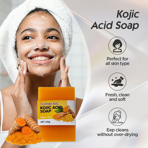 Оптовая продажа, брусок мыла куркумы ручной работы, органические ингредиенты, антисептическое отбеливание, нежная формула для всех типов кожи, на заказ, OEM - Product Image 2