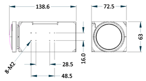 1/1 מצלמת בלוק 1440. 8 "cmos, עדשת 6.5 מ" מ, עדשת 240 מ "מ, מודול מצלמת זום אופטי 37x עבור שילוב רשת ptz
